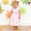 Picture of Sarah Louise Baby Girl Smocked Sleeveless Peter Pan Collar Dress - Pale Pink White 