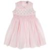 Picture of Sarah Louise Baby Girl Smocked Sleeveless Peter Pan Collar Dress - Pale Pink White 