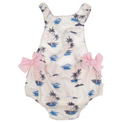 Picture of Purete du... bebe  Girls Printed Swimsuit With Fixed Bows - Blue Pink