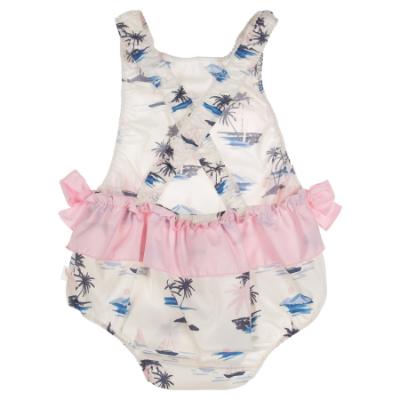 Picture of Purete du... bebe  Girls Printed Swimsuit With Fixed Bows - Blue Pink