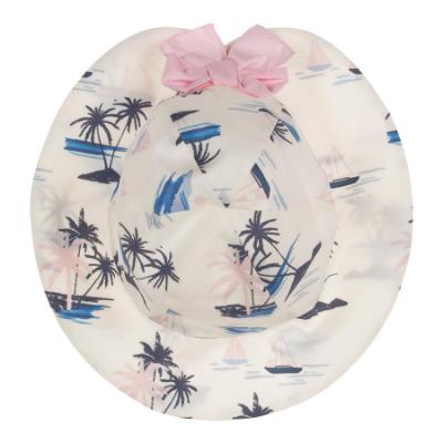 Picture of Purete du... bebe  Girls Printed Sun Hat With Bow -  Blue Pink