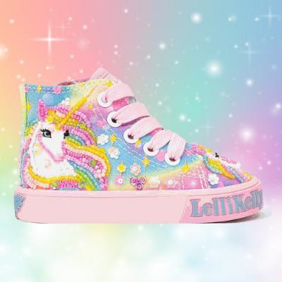Picture of Lelli Kelly Toddler Beaded Unicorn Rainbow Boot With Inside Zip - Pink Fantasy