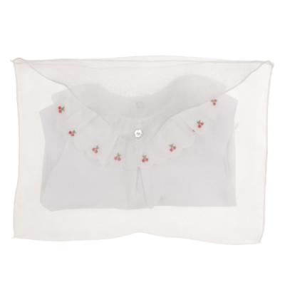 Picture of Purete du... bebe Cherries Ruffle Collar Sleepsuit - White Red Cherries