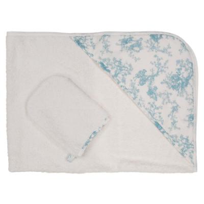 Picture of Purete du... bebe Etoile Towel & Wash Mit Set - White Turquoise Blue