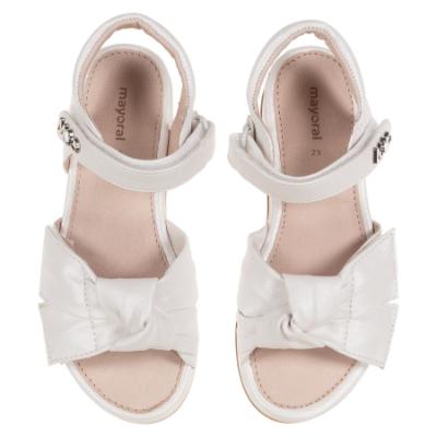Picture of Mayoral Mini Girls Easy On Adjustable Knot Sandal - White