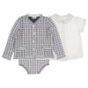 Picture of Rahigo Boys Summer Knit Shorts Shirt & Cardigan Set X 3 - White Navy