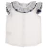 Picture of Rahigo Girls Summer Knit Ruffle Jampants Blouse & Cardigan Set X 3 - White Navy