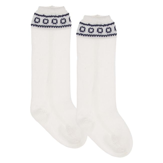 Picture of Rahigo Boys Summer Knit Knee High Socks  - White Navy