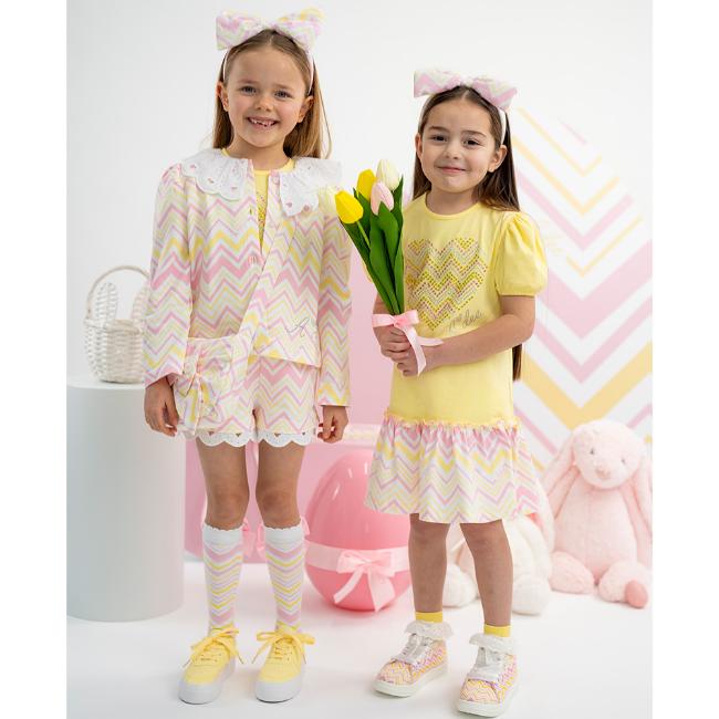 Picture of A Dee Laura Chic Chevron Heart Dress - Lemon Cake