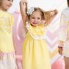 Picture of Little A Josephine Pastel Hearts Poplin Dress - Lemon Cake