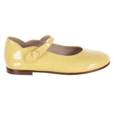 Picture of Panache Girls Scallop Pump - Canary Yellow Patent