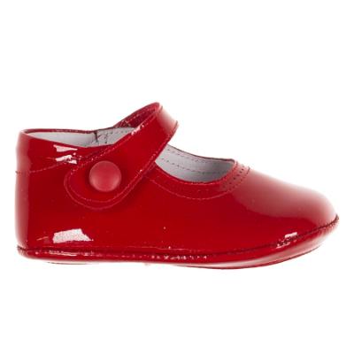 Picture of Panache Baby Shoes Button Front Mary Jane - Red Patent