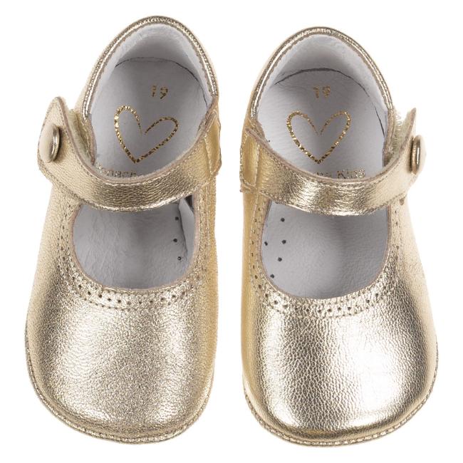 Picture of Panache Baby Shoes Button Front Mary Jane - Metallic Gold