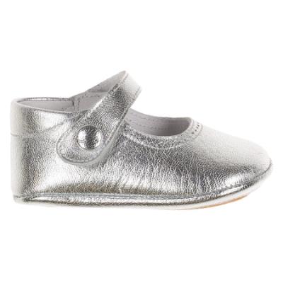 Picture of Panache Baby Shoes Button Front Mary Jane - Metallic Silver