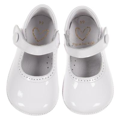 Picture of Panache Baby Shoes Button Front Mary Jane - White 