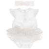 Picture of Mayoral Newborn Girls Broderie Anglais Tutu Bodysuit & Headband Set x 2 - White