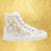 Picture of Lelli Kelly Girls Zahra Inside Zip Flower Swirl Mid Boot - White Gold