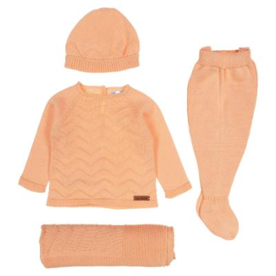 Picture of Mac Ilusion Newborn Baby Girl Set X 4 With Beanie - Pale Peach