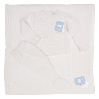 Picture of Mac Ilusion Unisex Baby Set X 3 With Shawl - White