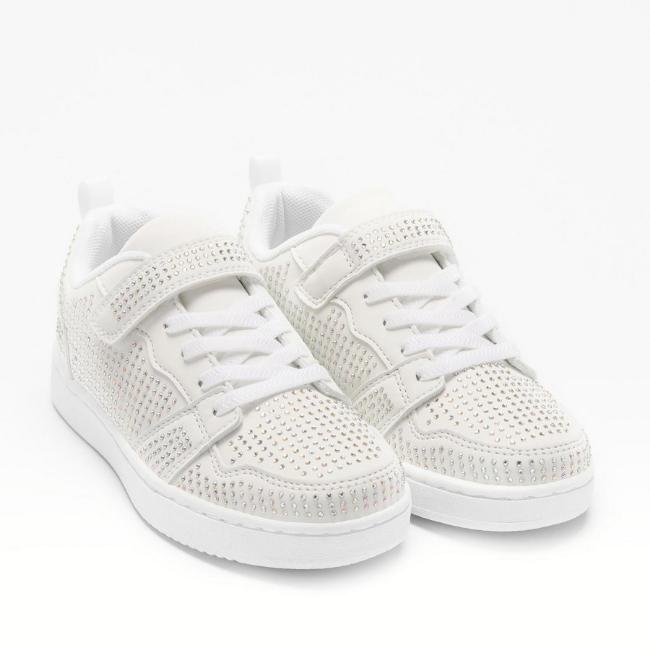 Picture of Lelli Kelly Girls Grace Miss LK Easy On Diamante Summer Trainer - White