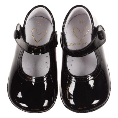 Picture of Panache Baby Shoes Button Front Mary Jane - Black Patent