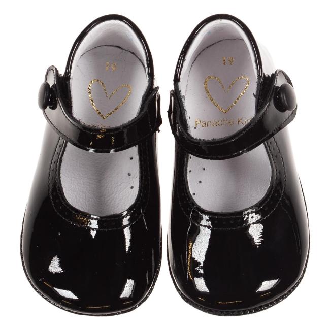 Picture of Panache Baby Shoes Button Front Mary Jane - Black Patent