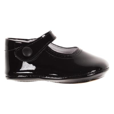 Picture of Panache Baby Shoes Button Front Mary Jane - Black Patent