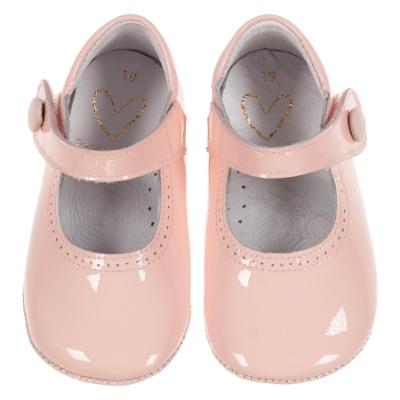 Picture of Panache Baby Shoes Button Front Mary Jane - Strawberry Pink Patent