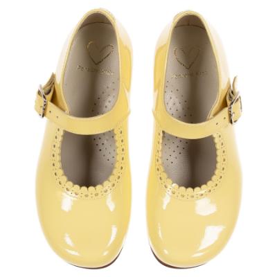 Picture of Panache Girls Mary Jane Shoe - Canary Yellow Patent