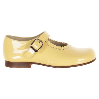 Picture of Panache Girls Mary Jane Shoe - Canary Yellow Patent