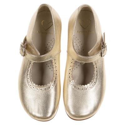 Picture of Panache Girls Mary Jane Shoe - Metalic Gold Leather