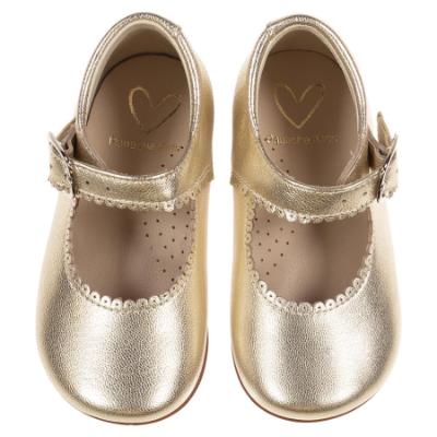 Picture of Panache Baby Girls High Back Shoe - Metallic Gold Leather