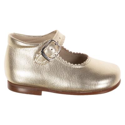 Picture of Panache Baby Girls High Back Shoe - Metallic Gold Leather