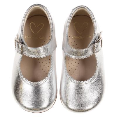 Picture of Panache Baby Girls High Back Shoe - Metallic Silver Leather