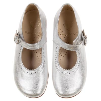 Picture of Panache Girls Mary Jane Shoe - Metalic Silver Leather