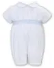 Picture of Sarah Louise Boys Smocked Romper - White Baby Blue 