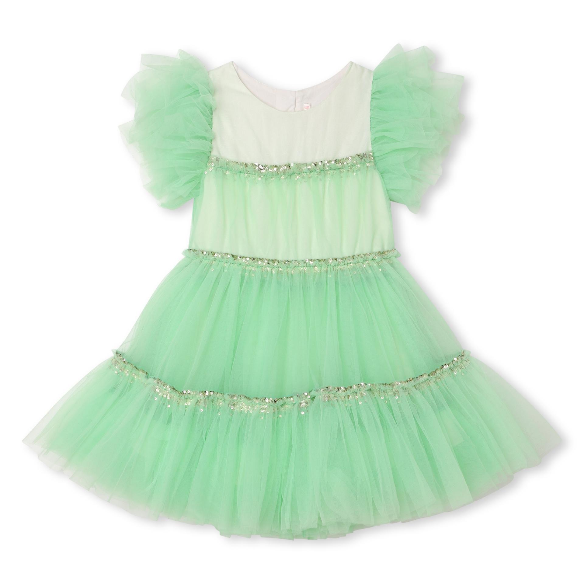 Billieblush Sequin Tulle Layered Dress Green