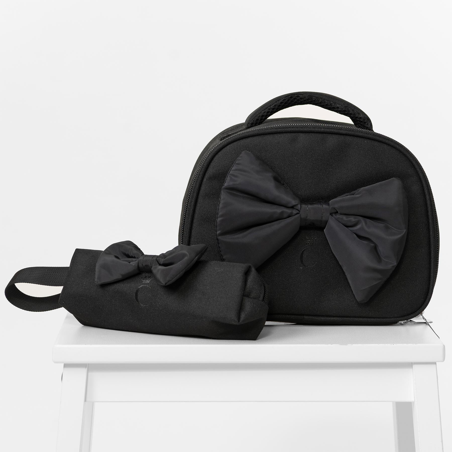 Caramelo Kids Pencil Case With Padded Bow Black