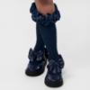 Picture of Caramelo Kids Girls Satin Bow Mary Jane School Shoes - Navy