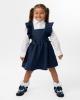 Picture of Caramelo Kids Girls Satin Bow Mary Jane School Shoes - Navy