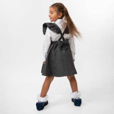 Picture of PRE ORDER Caramelo Kids Girls School Pinafore With Frill - Grey