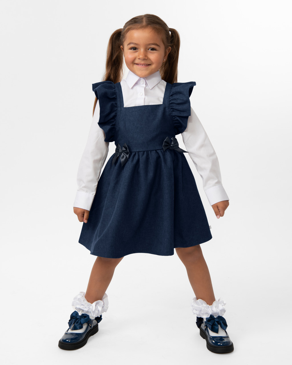 Blue school pinafore dress shop