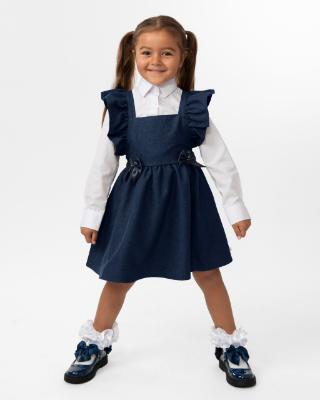 Picture of PRE ORDER Caramelo Kids Girls School Pinafore With Frill - Navy