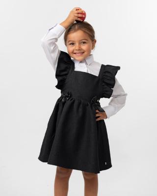 Picture of PRE ORDER Caramelo Kids Girls School Pinafore With Frill - Black
