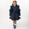 Picture of Caramelo Kids Girls Hooded School Coat With Frill - Navy 