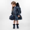 Picture of Caramelo Kids Girls Hooded Quilted School Coat With Bow - Navy