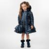 Picture of Caramelo Kids Girls Hooded Quilted School Coat With Bow - Navy