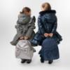 Picture of Caramelo Kids Girls Hooded Quilted School Coat With Bow - Navy