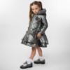 Picture of Caramelo Kids Girls Hooded Quilted School Coat With Bow - Grey