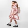 Picture of Caramelo Kids Girls Hooded Quilted Coat With Bow - Pink